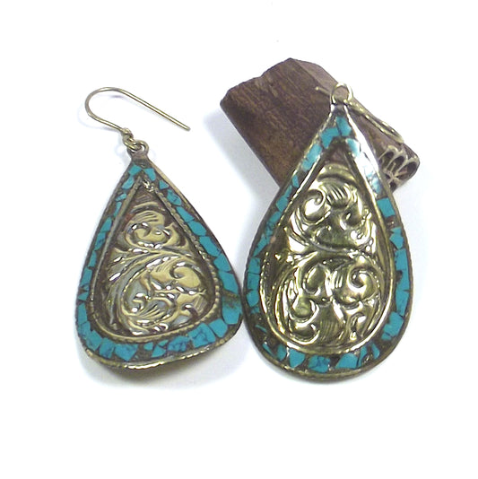 orecchini goccia tibet etnico earring ohrring