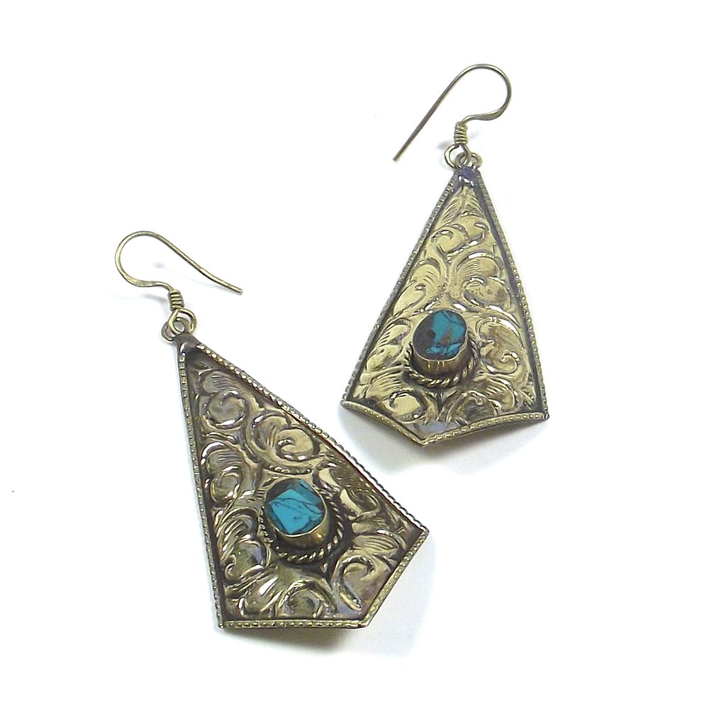 orecchini tibet artigianali ottone earring ohrringe
