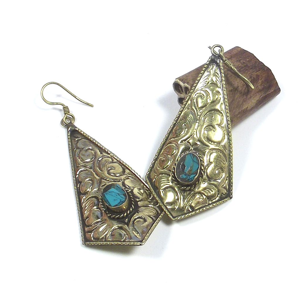 orecchini tibet artigianali ottone earring ohrringe