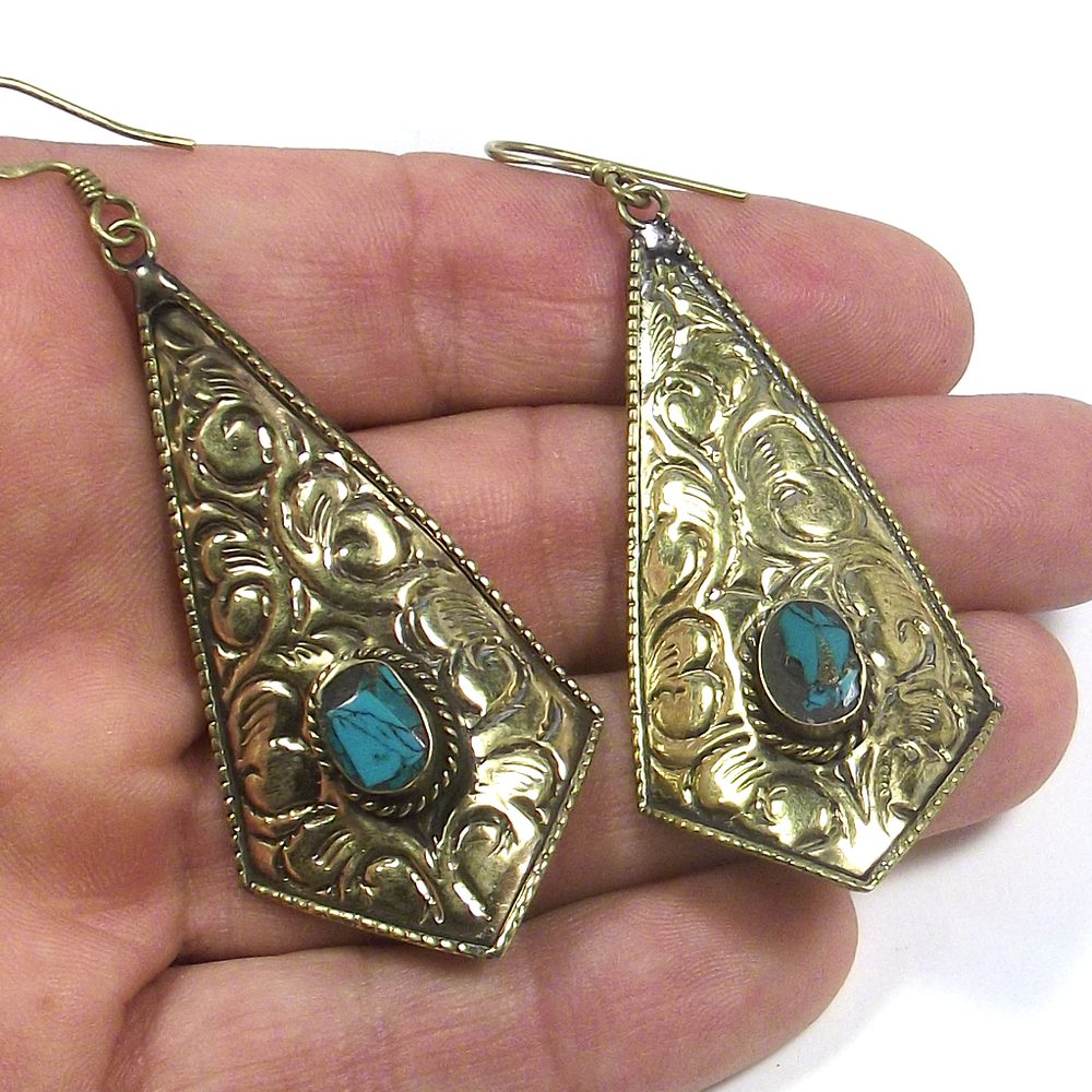 orecchini tibet artigianali ottone earring ohrringe