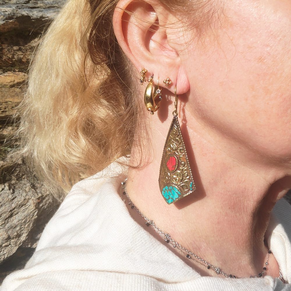 Orecchino tibet etnico Earring Ohrring