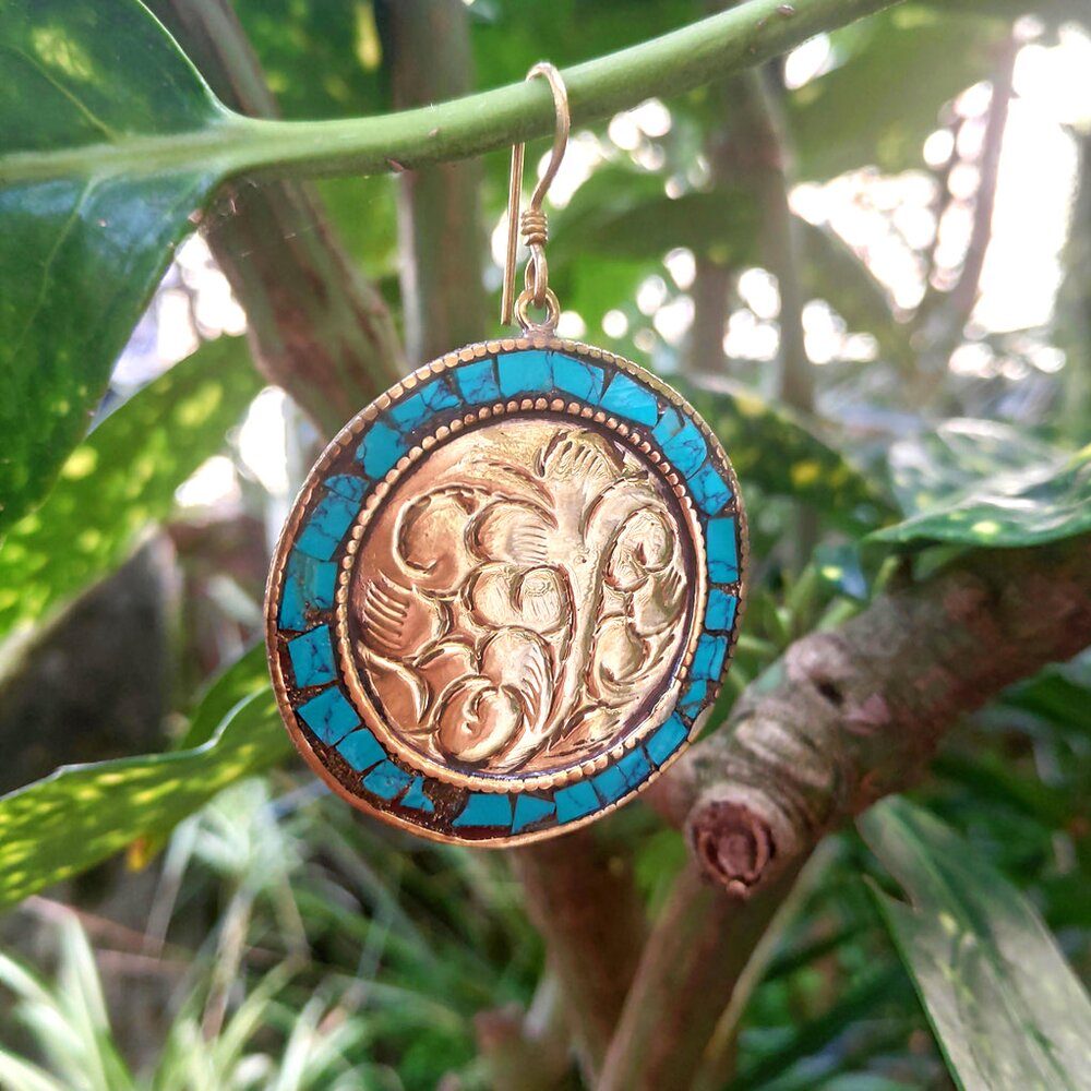 orecchini etnici turchese tibet earring orecchini