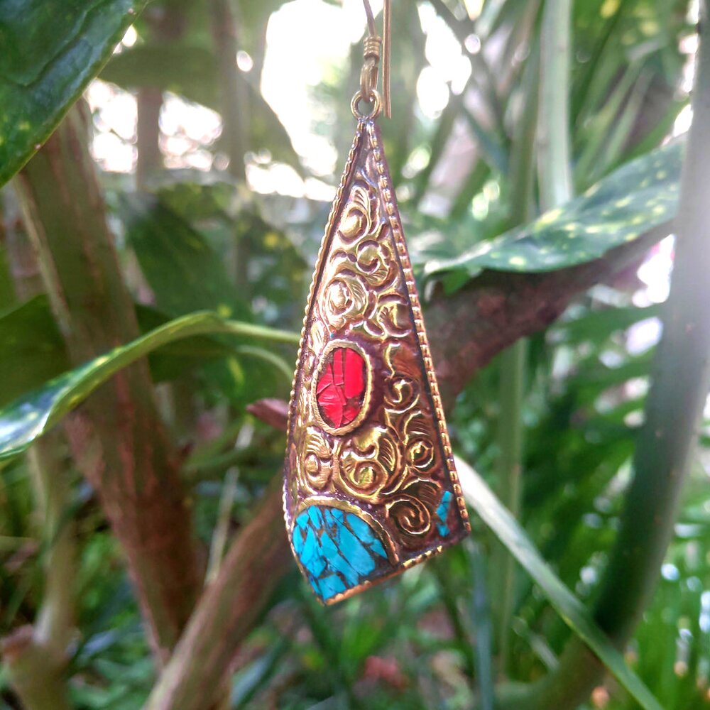 Orecchino tibet etnico Earring Ohrring