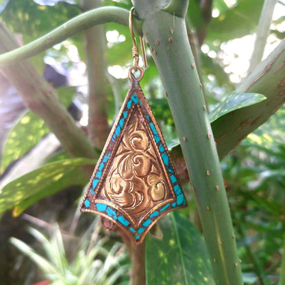 orecchini tibet turchese etnic earring ohrring