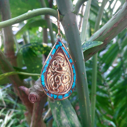orecchini goccia tibet etnico earring ohrring