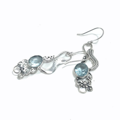 Orecchini artigianali con pietra in argento 925 - LUCKNOW