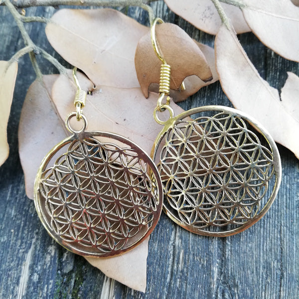 ORECCHINI etnici TRAYI in ottone senza pietra | ORECCHINI etnici in ottone | ilmondodiwit.com