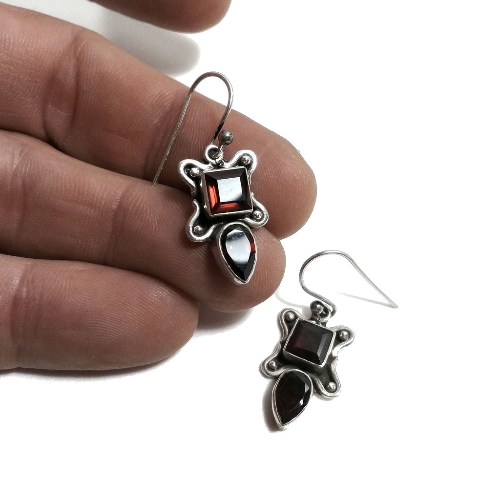 ORECCHINI Argento 925 ORECCHINI artigianali Granato | GIOIELLI argento