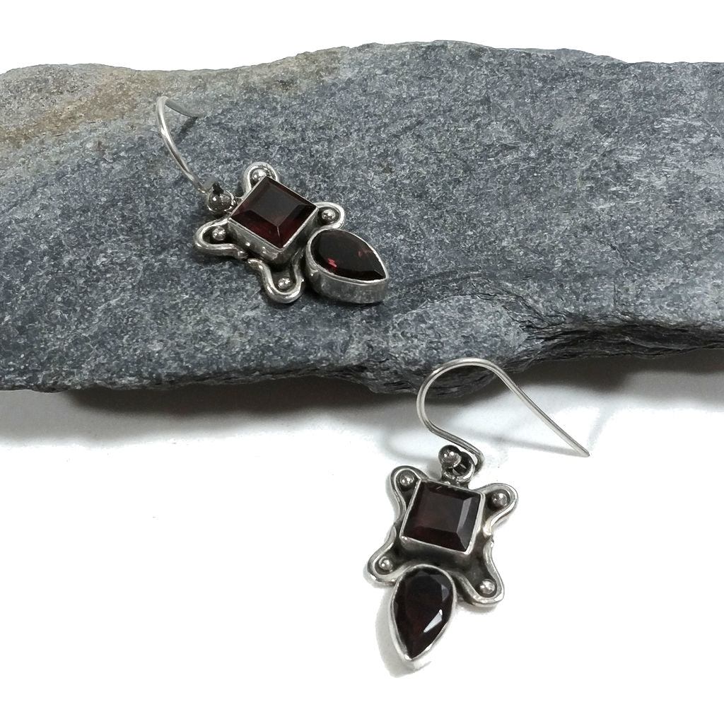ORECCHINI Argento 925 ORECCHINI artigianali Granato | GIOIELLI argento