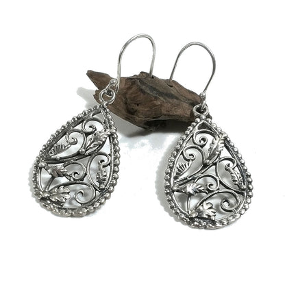 ORECCHINI argento 925 artigianali | Orecchino motivo floreale | argento