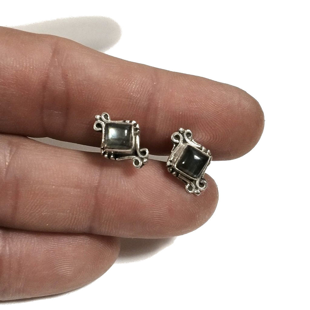 MINI Orecchini argento 925 - Labradorite | Gioielli argento piercing