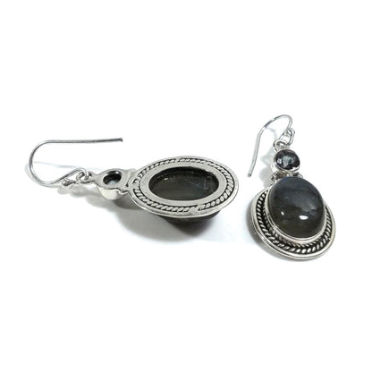 ORECCHINI Argento 925 artigianali Labradorite - Topazio mistico | orecchini etnici