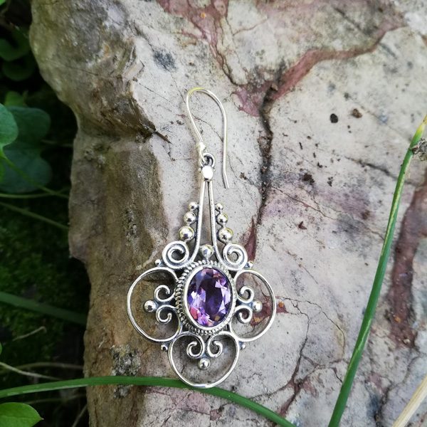 ORECCHINI LATA in argento 925 con pietra | Orecchini argento con AMETISTA