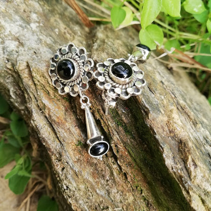 ORECCHINI LONA in argento 925 con pietra | Orecchini argento con ONICE NERO