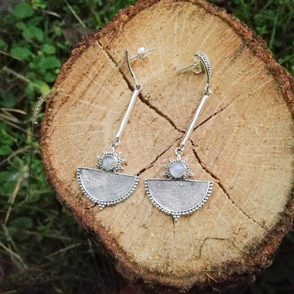 ORECCHINI MALLIKA in argento 925 con pietra | Orecchini argento con Labradorite, Pietra di luna, Turchese