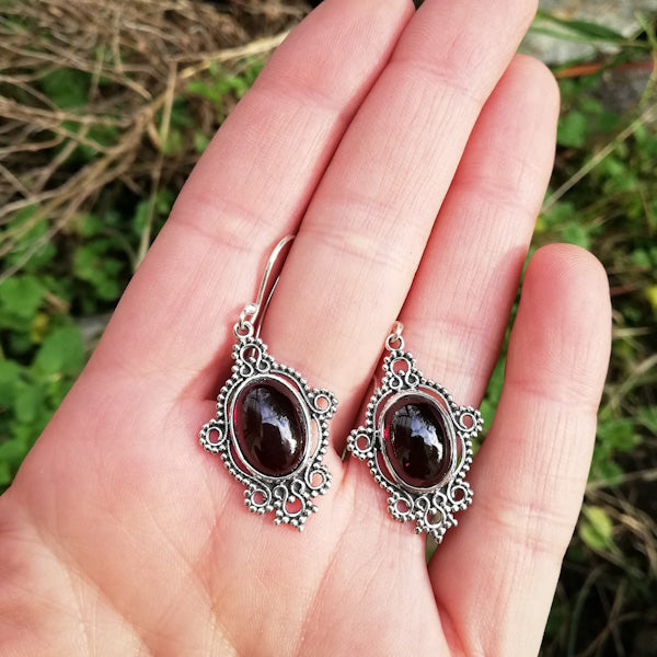 ORECCHINI MANASI in argento 925 con pietra | Orecchini argento con Lapislazzuli, Ametista, Granato