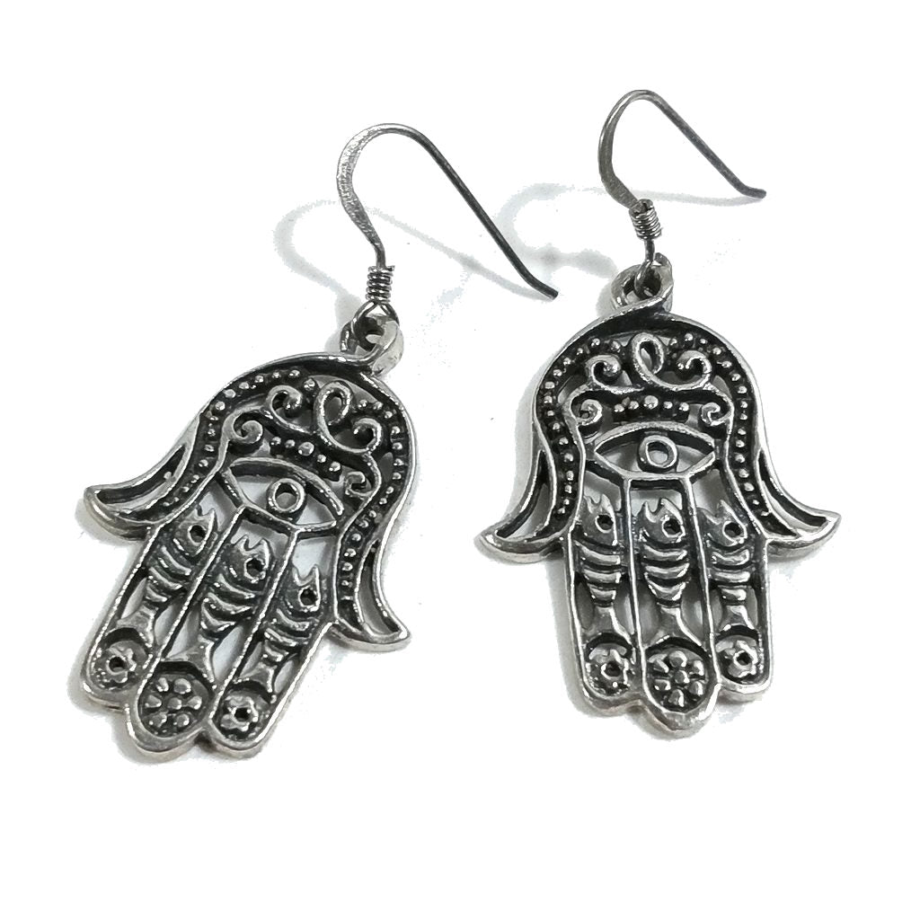 Orecchino ETNICO in argento 925 con MANO DI FATIMA | GIOIELLI IN ARGENTO