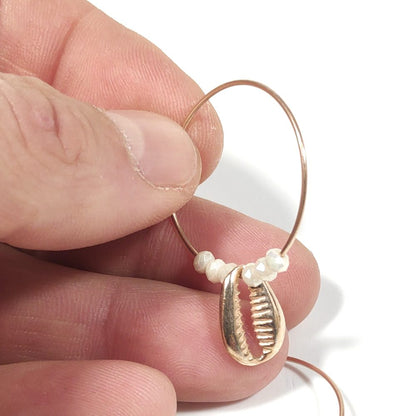 ORECCHINI Argento 925 dorato rosa - Conchiglia – immagine4