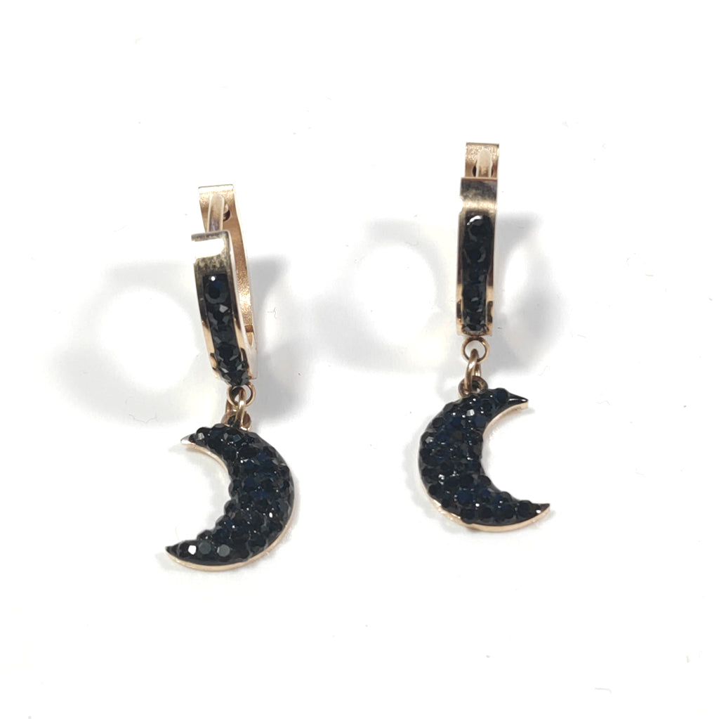 Chirurgico rosè ORECCHINI  Zircone colorato, | Mezzaluna