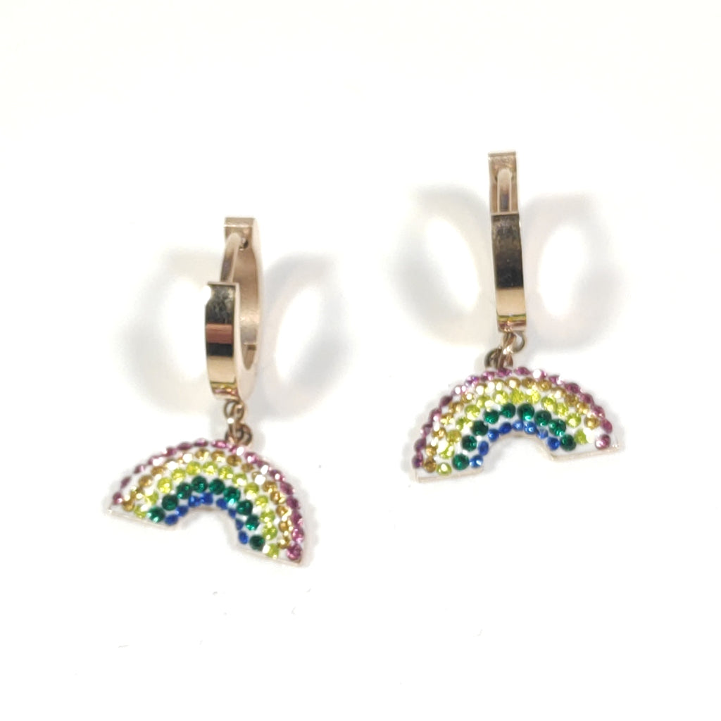 ORECCHINI Accaio 316 L Chirurgico rosèORECCHINI Zircone colorato, | Arcobaleno