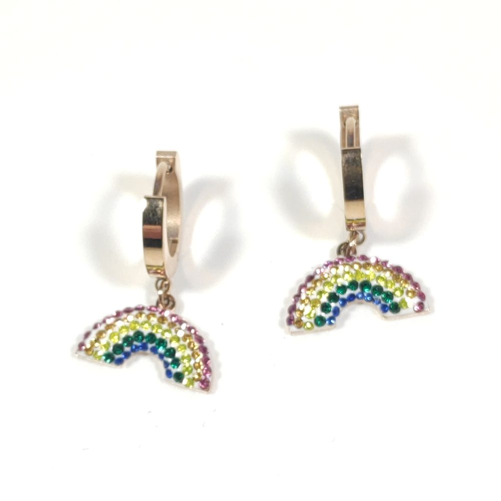 ORECCHINI Accaio 316 L Chirurgico rosèORECCHINI Zircone colorato, | Arcobaleno