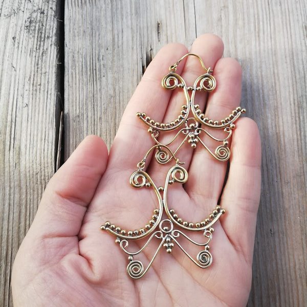 Orecchini etnici in ottone - ADHIRA