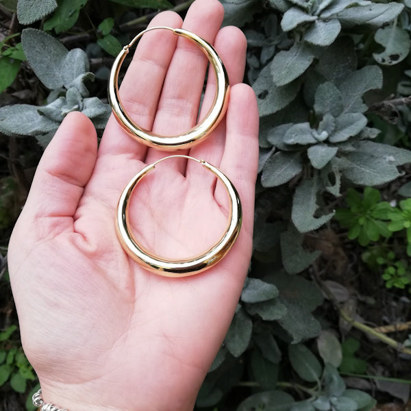 ORECCHINI in ottone lucido a cerchio - SACI
