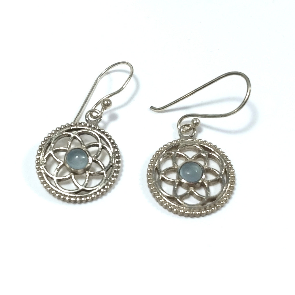 ORECCHINI Ottone lucido ORECCHINI Calcedonio | Fiore della Vita