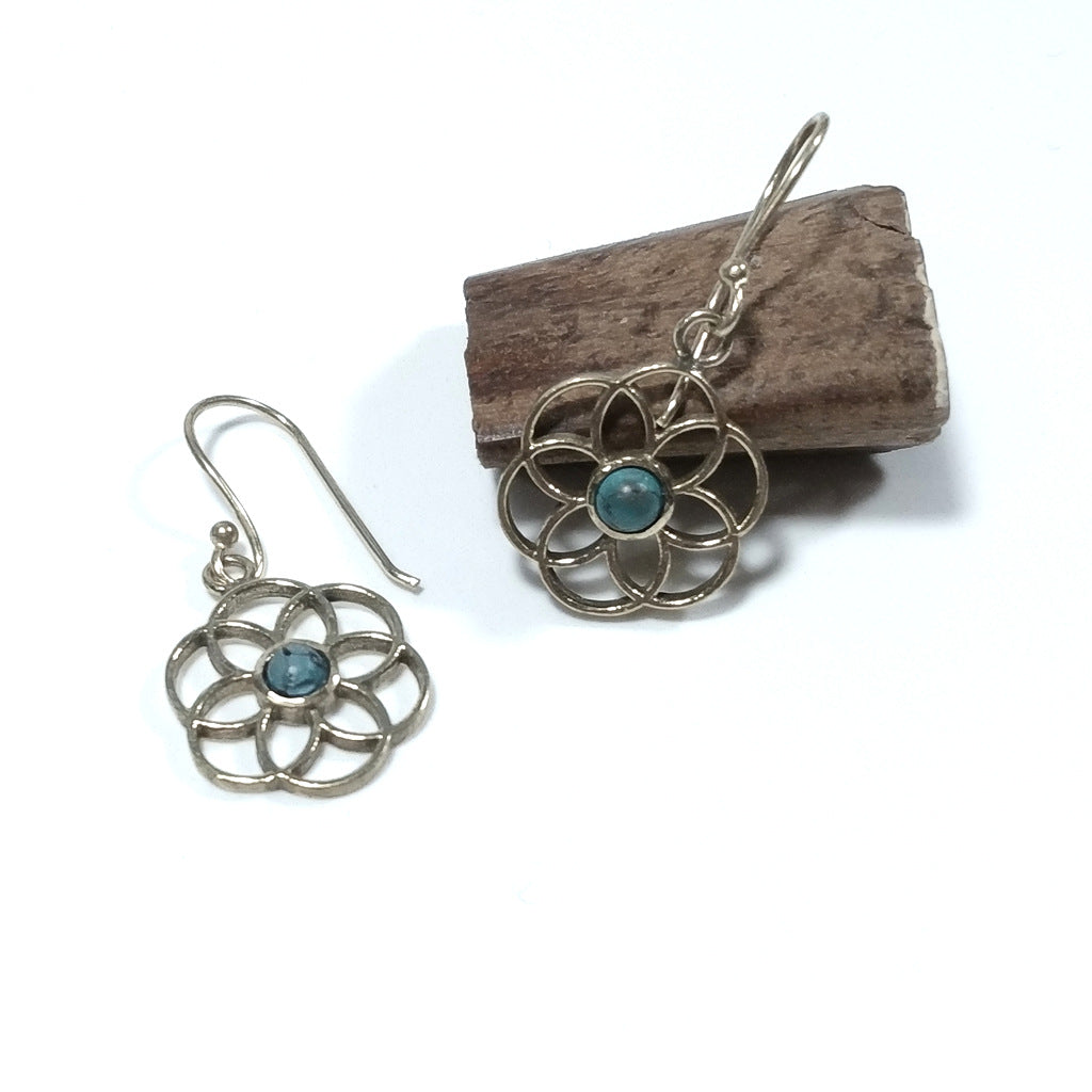 ORECCHINI Ottone lucido ORECCHINI Turchese | Fiore della Vita