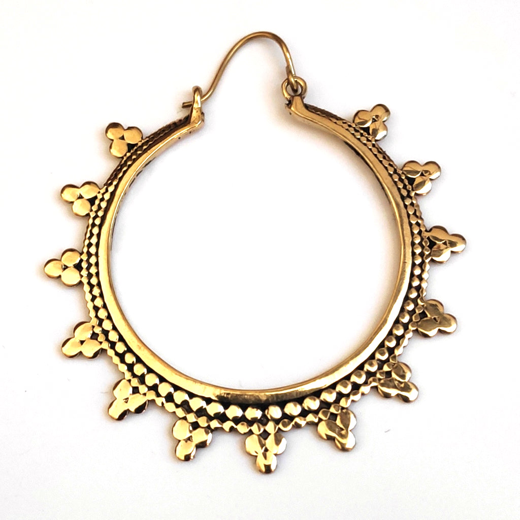 ORECCHINI ETNICI Ottone lucido ORECCHINI | Cerchio