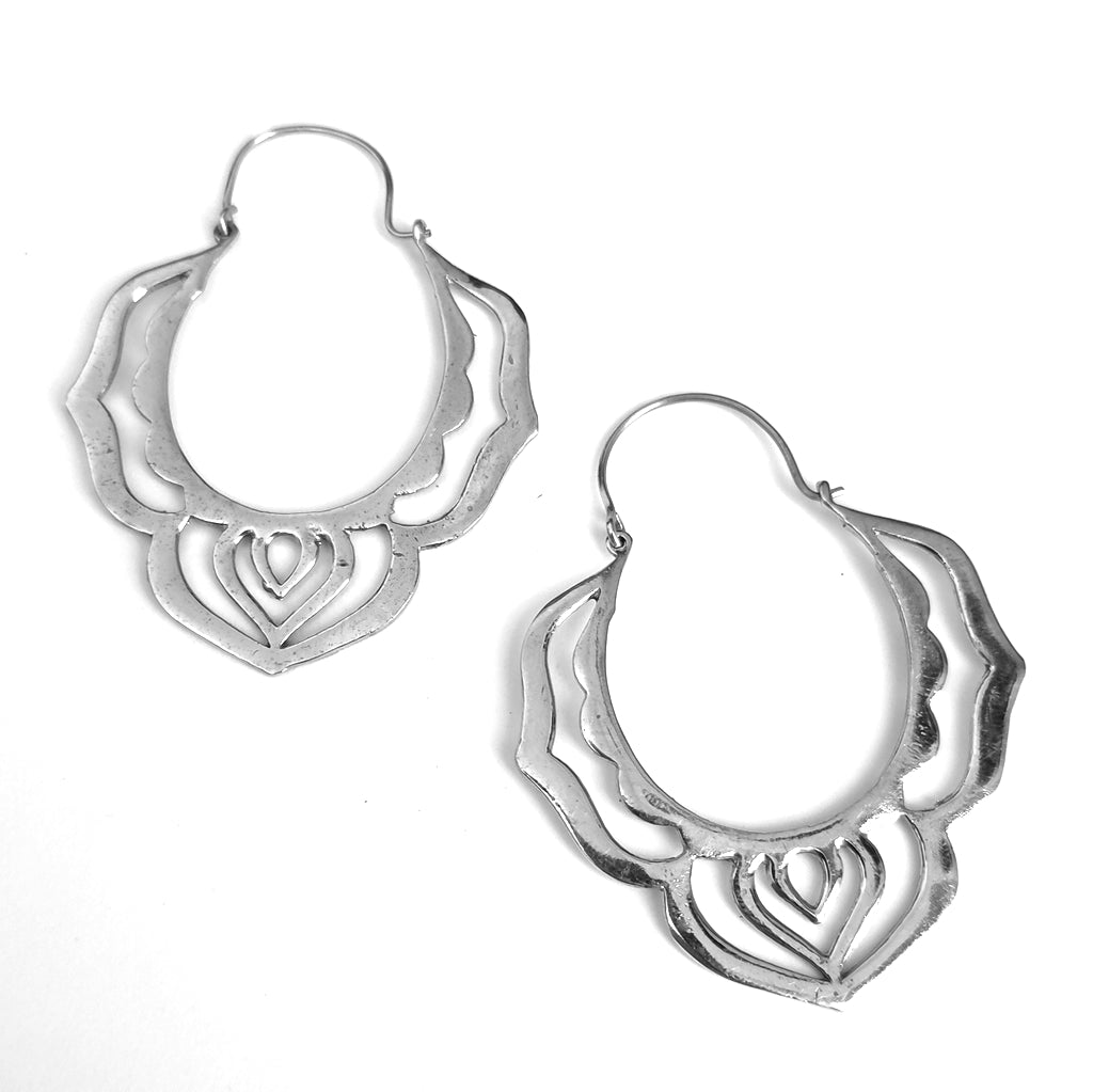 ORECCHINI ETNICI Ottone lucido Orecchini artigianali | Cerchio