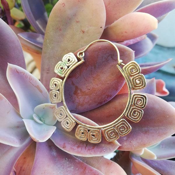 Orecchini etnici in ottone - HAANISH