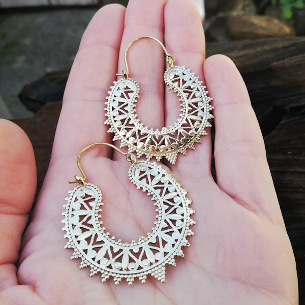 Orecchini etnici in ottone - HAVYA