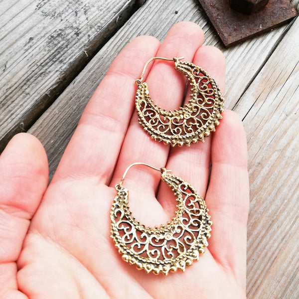 ORECCHINI etnici in ottone - MINAXI