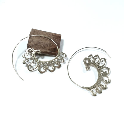 ORECCHINI ETNICI Ottone lucido ORECCHINI | Spirale – immagine5
