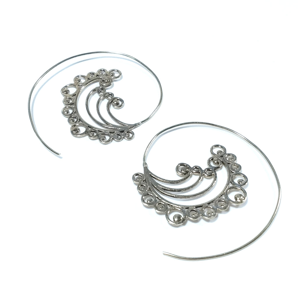 ORECCHINI ETNICI Ottone lucido ORECCHINI | Spirale