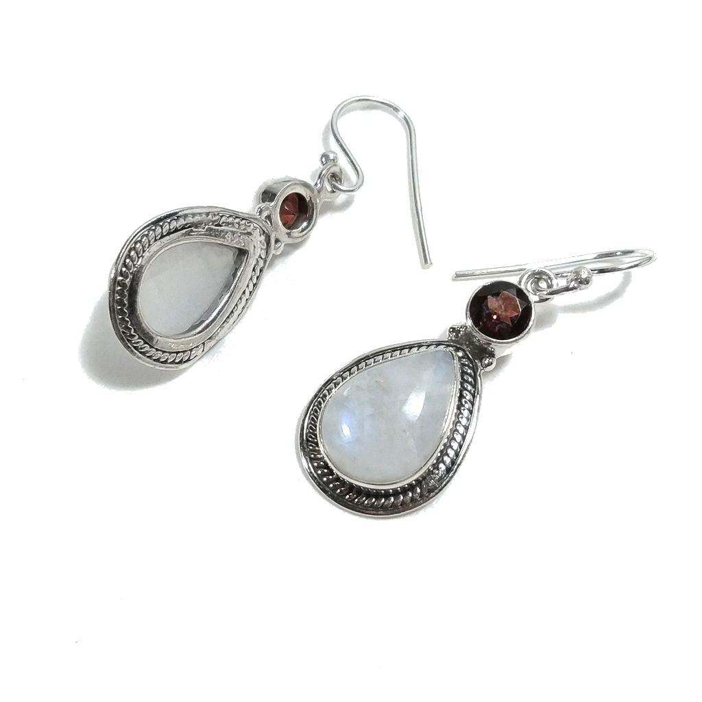 ORECCHINI Argento 925 ORECCHINI artigianali pietra di LUNA | GIOIELLI argento