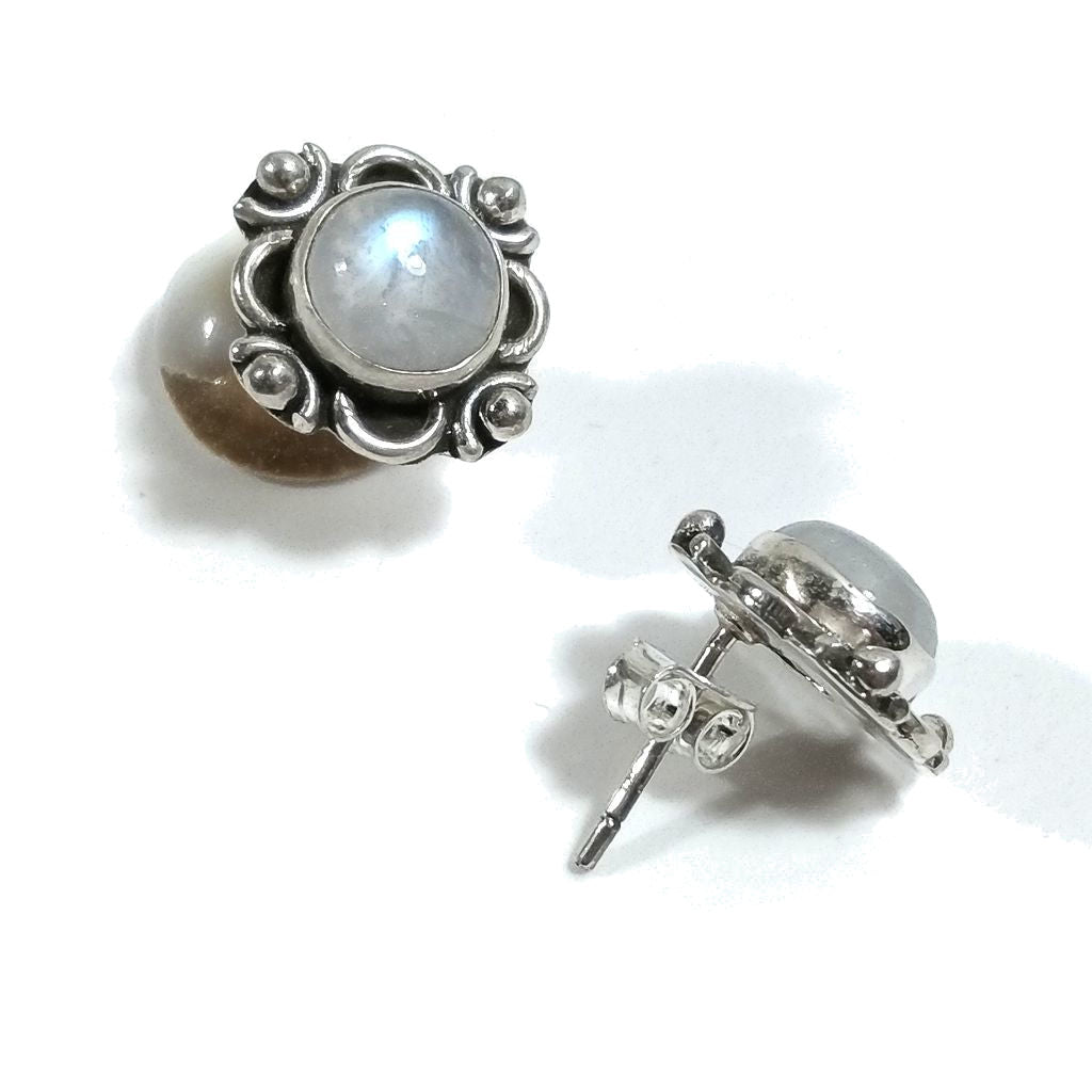 ORECCHINI etnici con pietra in argento 925 - DHASA