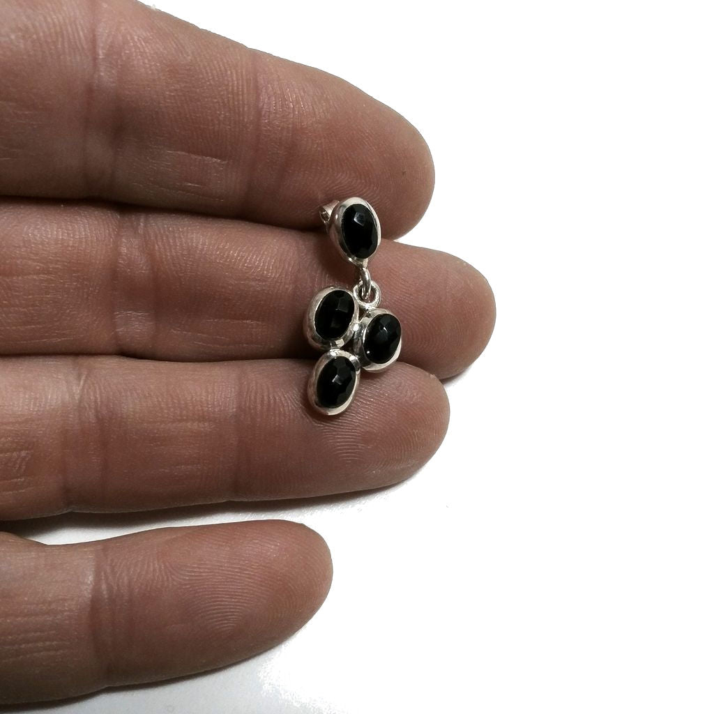 ORECCHINI Argento 925 ORECCHINI artigianali Spinello Nero | GIOIELLI argento
