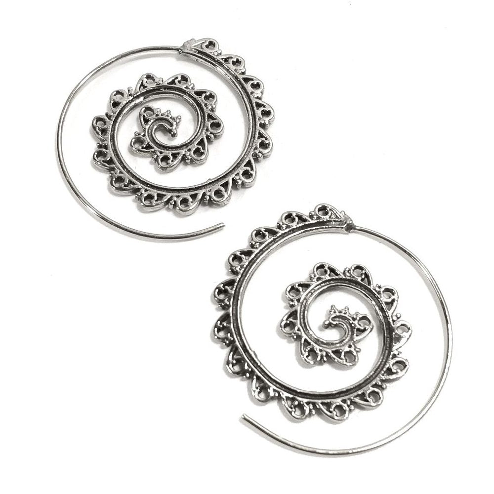ORECCHINI ETNICI Ottone lucido ORECCHINI | SPIRALE | BOHO style