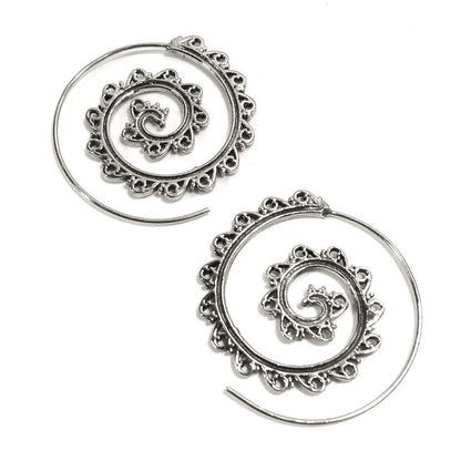 ORECCHINI ETNICI Ottone lucido ORECCHINI | SPIRALE | BOHO style