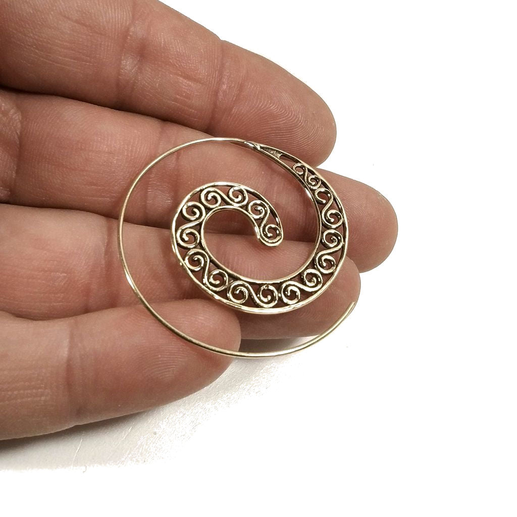 Orecchini etnici a spirale in ottone - BARGUD