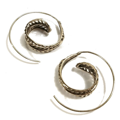 ORECCHINI ETNICI Ottone lucido ORECCHINI | SPIRALE | BOHO style