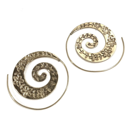 Orecchini etnici a spirale in ottone - UKAWA
