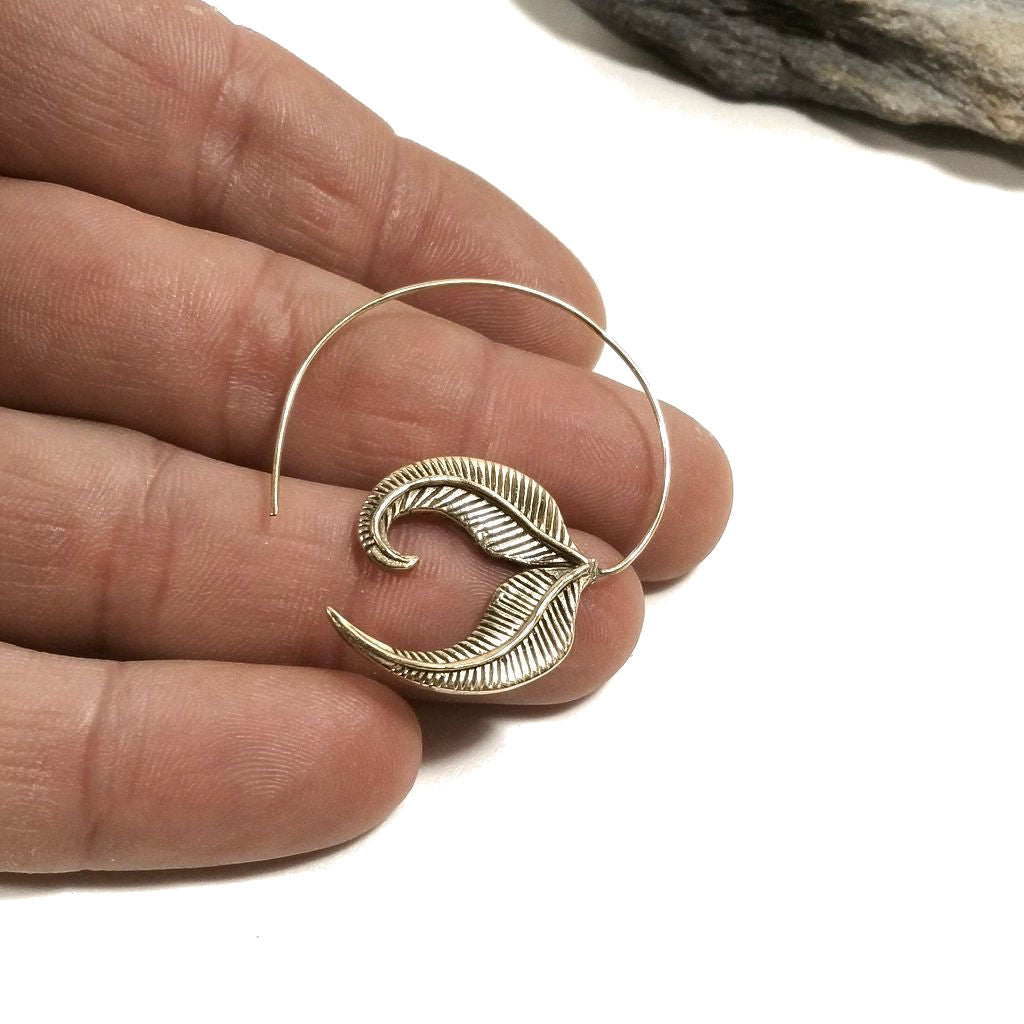 Orecchini etnici a spirale in ottone - AJARA
