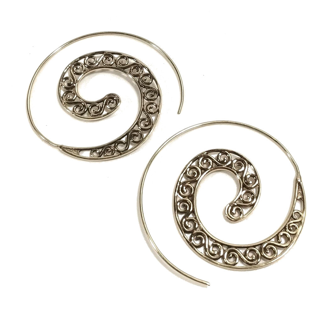Orecchini etnici a spirale in ottone - BARGUD