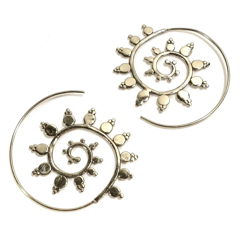 ORECCHINI ETNICI Ottone lucido ORECCHINI | SPIRALE | BOHO style