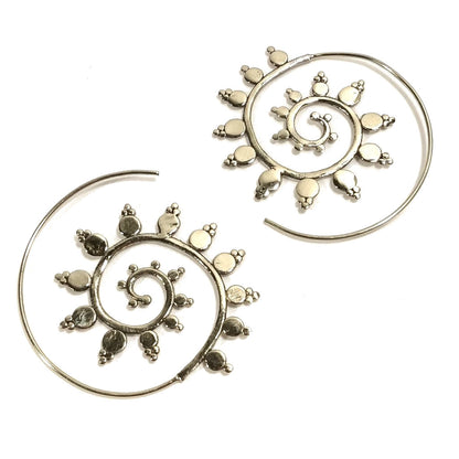 ORECCHINI ETNICI Ottone lucido ORECCHINI | SPIRALE | BOHO style