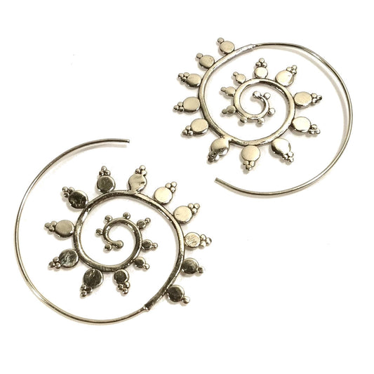 ORECCHINI ETNICI Ottone lucido ORECCHINI | SPIRALE | BOHO style