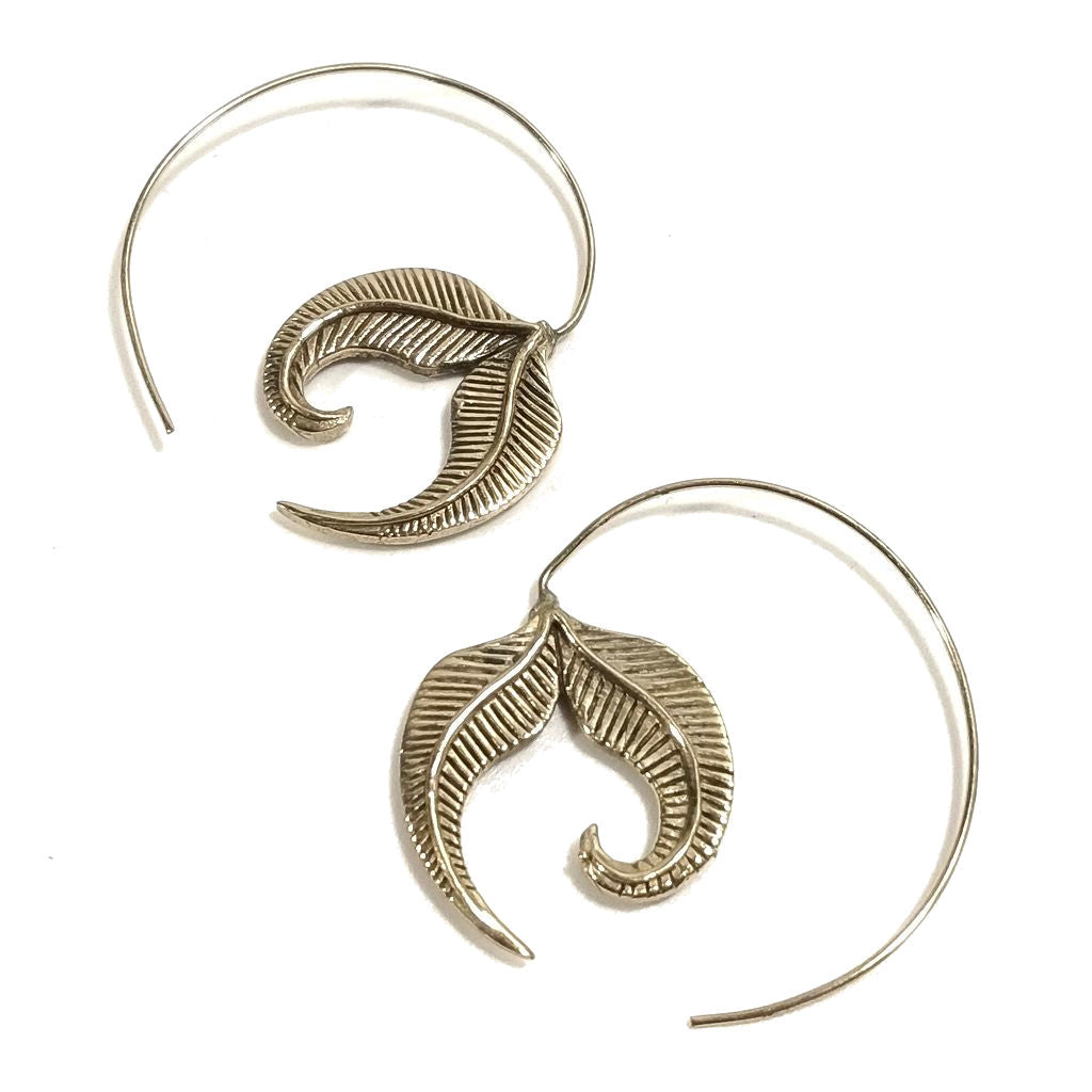 Orecchini etnici a spirale in ottone - AJARA